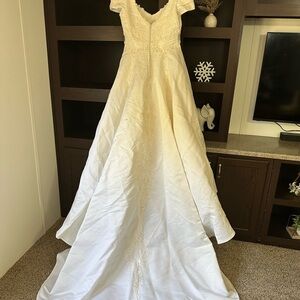 Elegant White Gown with Lace Details